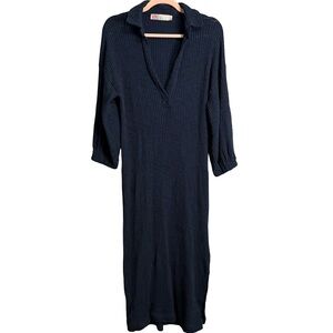 Free People Beach Pacific navy blue ribbed cotton maxi dress. Size XS.